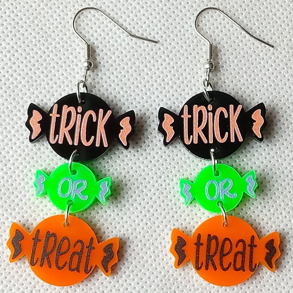Trick or Treat Halloween Earrings, Festive Earrings, Womens Jewelry